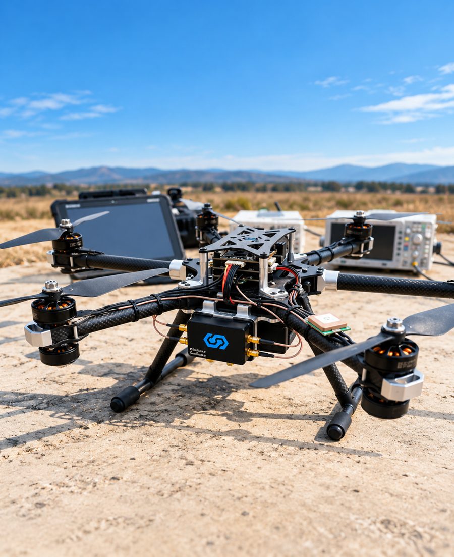 SunStone anti-jamming module on a drone